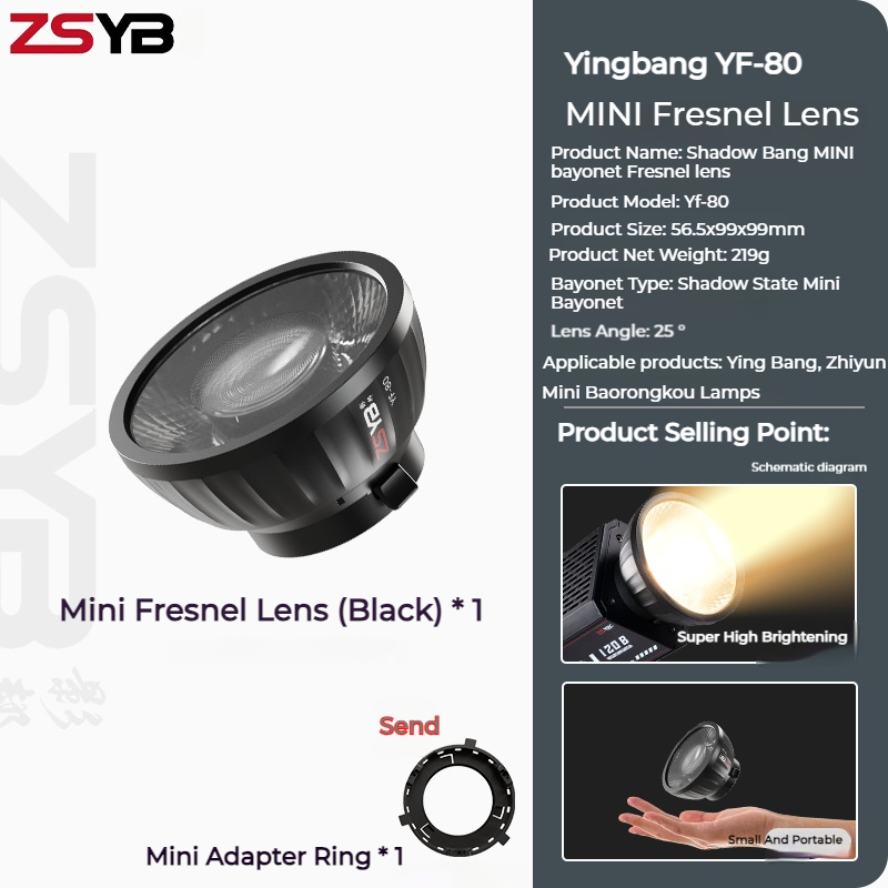 Fresnel Lens Attachment - Lente Fresnel ZSYB YF-80 com Efeito