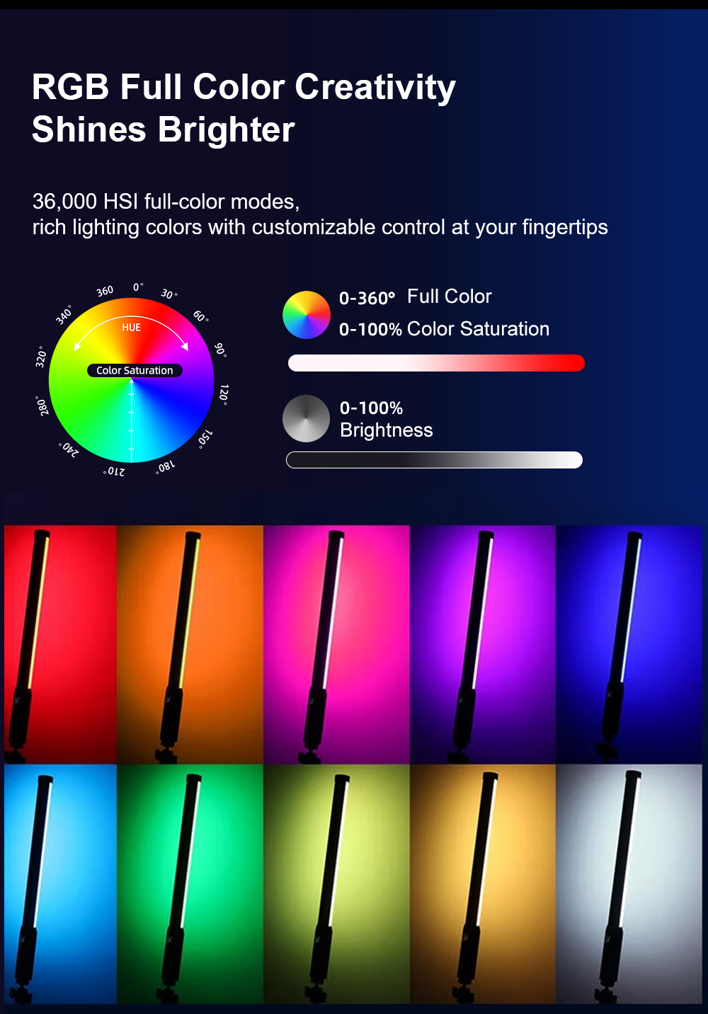 LUXCEO P300 RGB Tube 5W 380LM  - Photography Lighting Youtube avaliação e preço