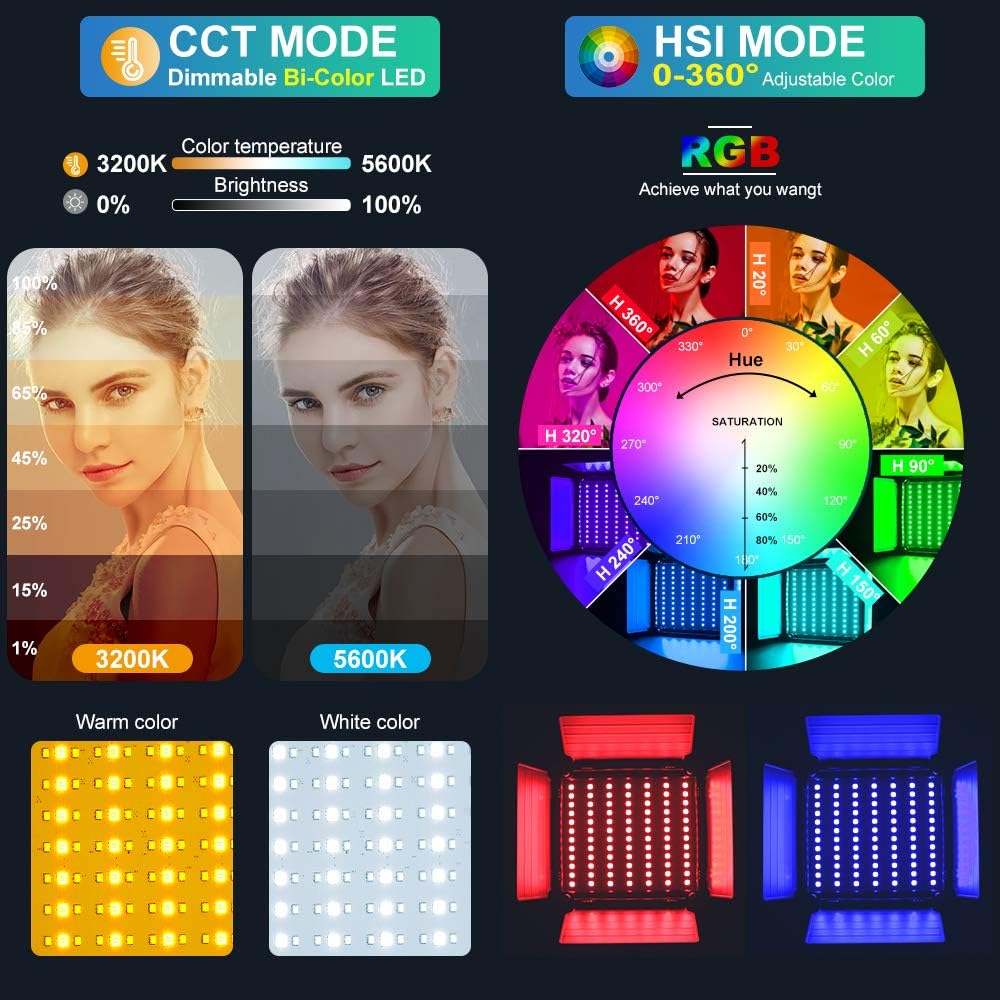 Painel de Luz LED RGB com Cont - Photography Lighting Youtube avaliação e preço