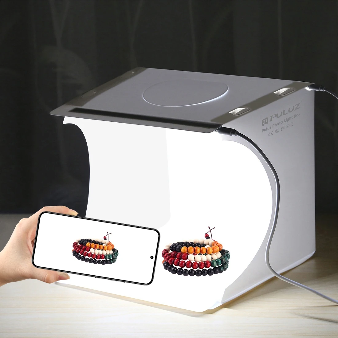 Puluz 20cm mini 2 painéis led  - Photography Lighting Case avaliação e preço